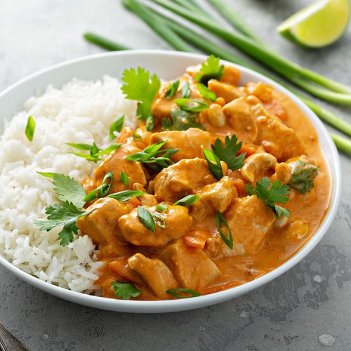 Image de la recette Poulet au curry et riz